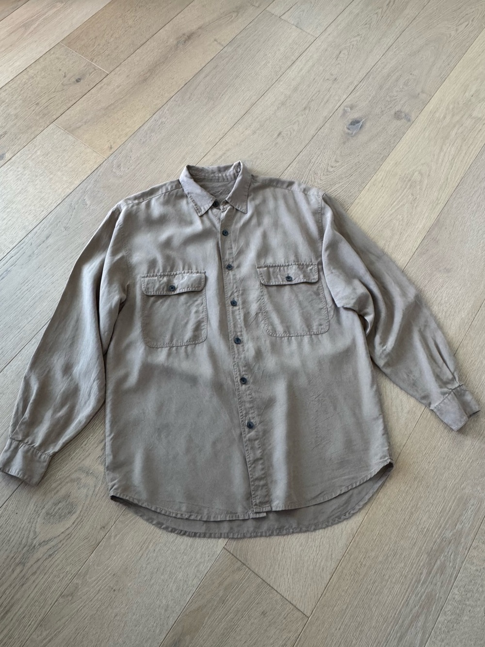 Men's Nine Twenty Easy 100% Silk Button-Up Shirt Small